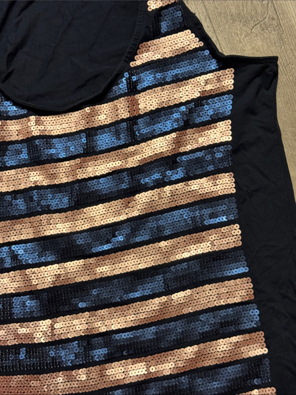 Banana Republic Navy Tank Top with Blue and Rose Sequins - Picture 4 of 5